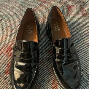 Franco Sarto Black Patent Leather Loafers
